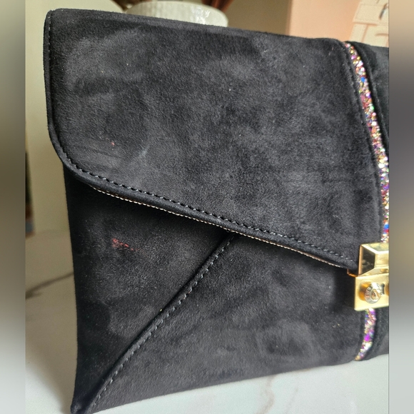 Henri Bendel Suede Flap Clutch GUC - Picture 4 of 13